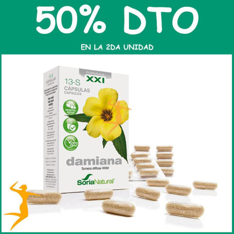 13-S DAMIANA FORMULA XXI 30 CAPSULAS SORIA NATURAL OFERTA 2 UD