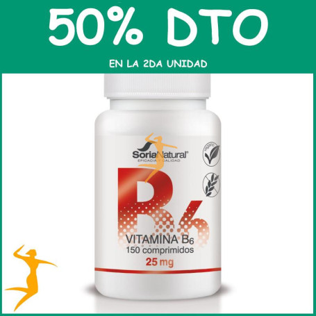 VITAMINA B6 250 mgrs. x 150 LIBERACION SOSTENIDA SORIA NATURAL OFERTA 2 UD