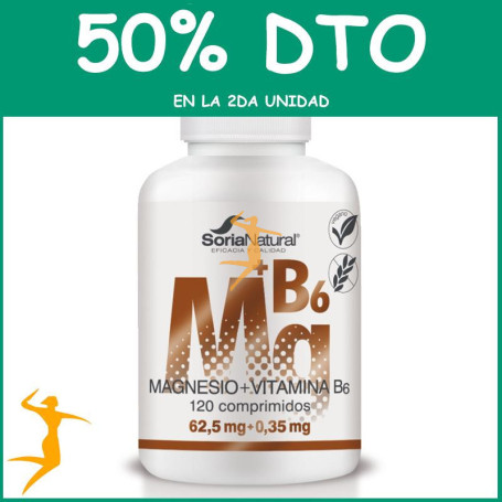 MAGNESIO+VIT. B6 1550mgrs. x 120 LIBERACION SOSTENIDA SORIA NATURAL OFERTA 2 UD