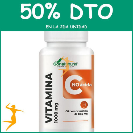 VITAMINA C NO ÁCIDA 60 COMPRIMIDOS SORIA NATURAL OFERTA 2 UD