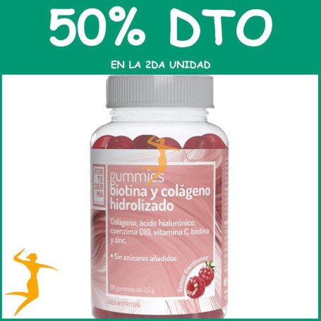 GUMMIES BIOTINA Y COLAGENO HIDROLIZADO 60 GUMMIES HERBORA OFERTA 2 UD