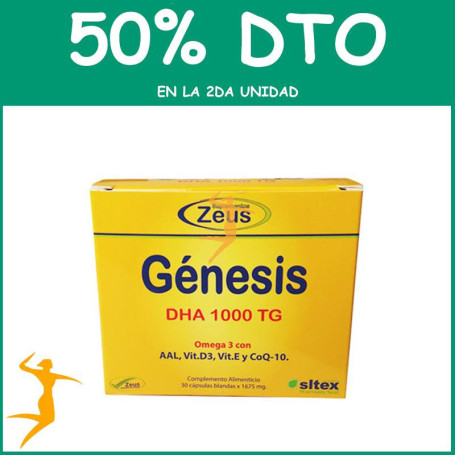 GÉNESIS OMEGA 3 DHA 30 CÁPSULAS 1000MG ZEUS OFERTA 2 UD