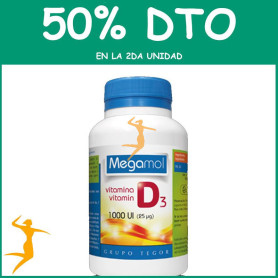 VITAMINA D3 1000 UI MEGAMOL 100 CÁPSULAS TEGOR OFERTA 2 UD