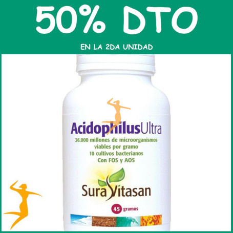 ACIDOPHILUS ULTRA 36.000M.+FOS 45Gr. SURA VITASAN OFERTA 2 UD