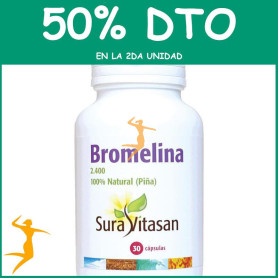 BROMELINA 2.400 500Mg. 30 CÁPSULAS SURA VITASAN OFERTA 2 UD