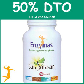 ENZYMAS VEGETALES 60 CÁPSULAS SURA VITASAN OFERTA 2 UD