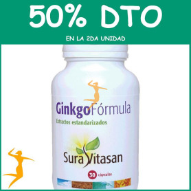 GINKGO FÓRMULA 526Mg. 30 CAÁSULAS SURA VITASAN OFERTA 2 UD