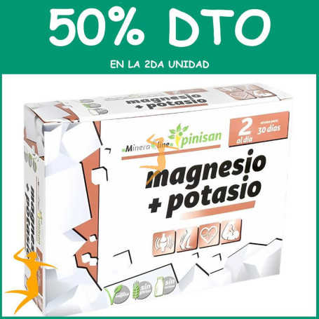 MAGNESIO + POTASIO 60 COMP PINISAN OFERTA 2 UD