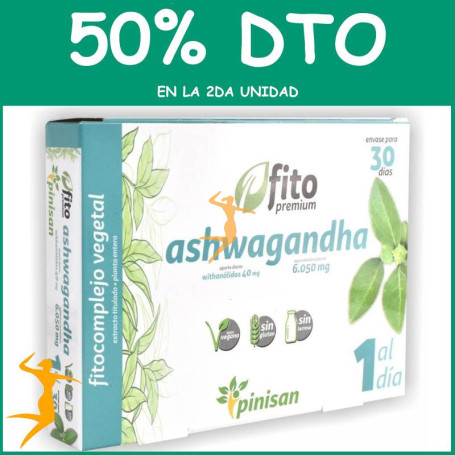 ASHWAGANDHA 30 CAPSULAS FITO PREMIUM, PINISAN OFERTA 2 UD