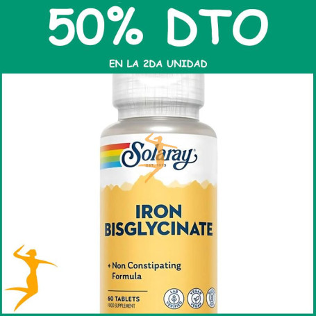 IRON BISGLYCINATE 60 COMPRIMIDOS SOLARAY OFERTA 2 UD