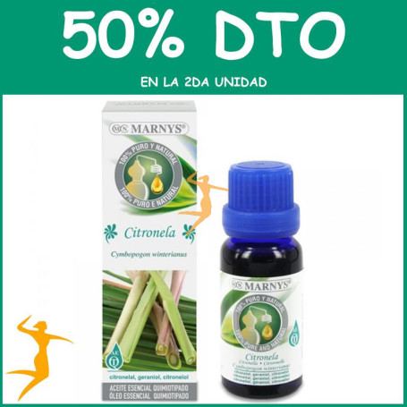 ACEITE ESENCIAL ALIMENTARIO DE CITRONELLA 15Ml. MARNYS OFERTA 2 UD