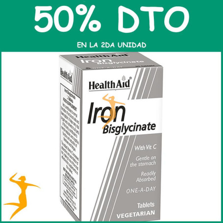 HIERRO BISGLYCINATO 30Mg. 90 COMPRIMIDOS HEALTH AID OFERTA 2 UD