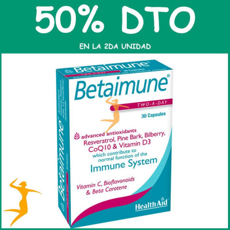 BETAIMUNE 30 CÁPSULAS HEALTH AID OFERTA 2 UD