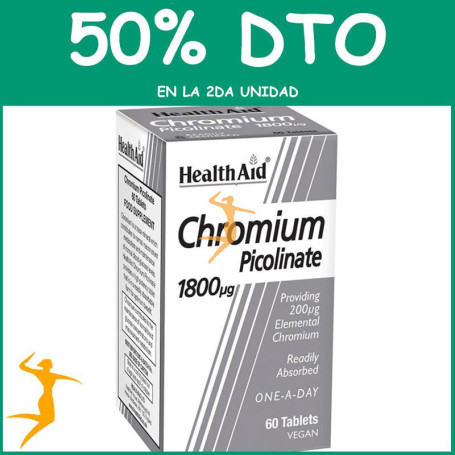 CROMO PICOLINATO 200UG HEALTH AID OFERTA 2 UD