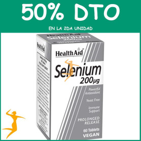 SELENIO SELENOMETIONINA 200Mg. 60 COMPRIMIDOS HEALTH AID OFERTA 2 UD