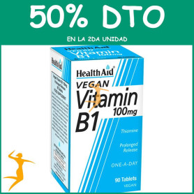 VITAMINA B1 100Mg. 90 COMPRIMIDOS HEALTH AID OFERTA 2 UD