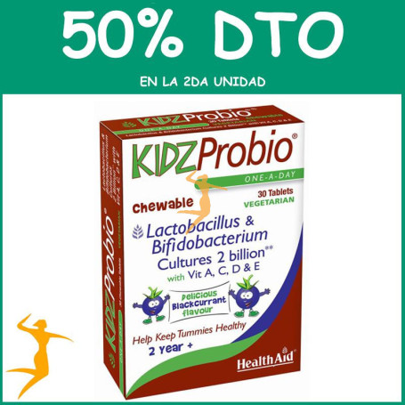 KIDZPROBIO 30 COMPRIMIDOS HEALTH AID OFERTA 2 UD