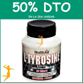 L-TIROSINA 550Mg. CON VITAMINA B6 HEALTH AID OFERTA 2 UD