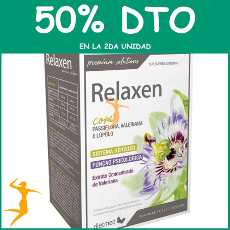 RELAXEN PASIFLORA Y VALERIANA 30 COMPRIMIDOS DIETMED OFERTA 2 UD