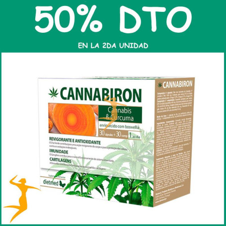 CANNABIRON 30 CAPSULAS + 30 COMPRIMIDOS DIETMED OFERTA 2 UD