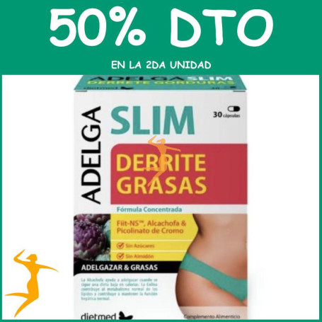 ADELGASLIM DERRITE GRASAS 30 CAPSULAS DIETMED OFERTA 2 UD