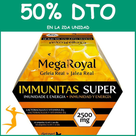 MEGAROYAL IMMUNITAS SUPER 2500 20 AMPOLLAS DIETMED OFERTA 2 UD