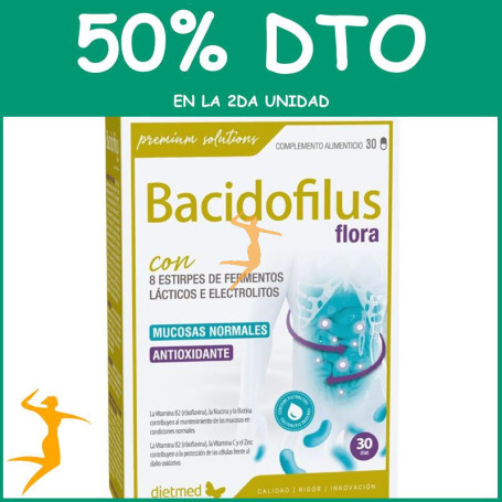 BACIDOFILUS FLORA 30 CÁPSULAS DIETMED OFERTA 2 UD