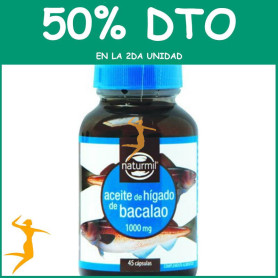 ACEITE DE HÍGADO DE BACALAO 1.000Mg. 45 PERLAS NATURMIL OFERTA 2 UD