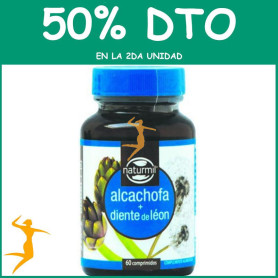 ALCACHOFA Y DIENTE DE LEÓN 60 COMPRIMIDOS NATURMIL OFERTA 2 UD