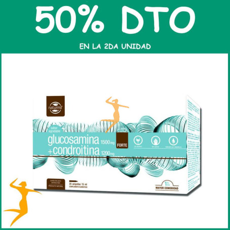 GLUCOSAMINA + CONDROITINA FORTE 20 AMPOLLAS NATURMIL OFERTA 2 UD