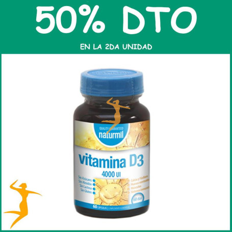 VITAMINA D3 4.000UI. 60 CÁPSULAS NATURMIL OFERTA 2 UD