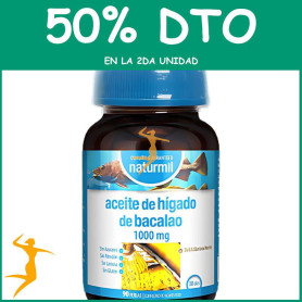 ACEITE DE HÍGADO DE BACALAO 1000MG 90 PERLAS NATURMIL OFERTA 2 UD