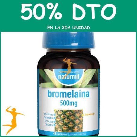 BROMELAINA 500MG 45 COMPRIMIDOS NATURMIL OFERTA 2 UD