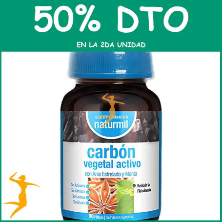 CARBON VEGETAL ACTIVO 90 PERLAS NATURMIL OFERTA 2 UD