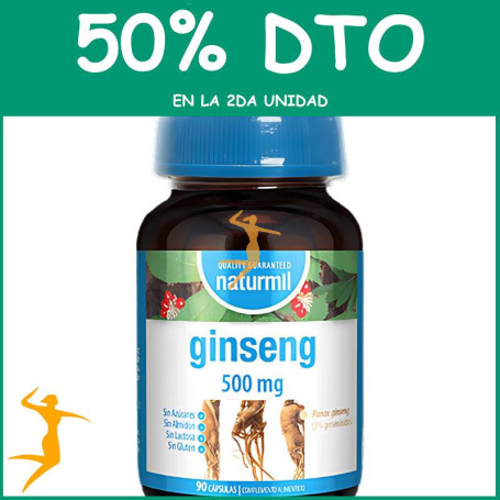 GINSENG 500MG 90 CÁPSULAS NATURMIL OFERTA 2 UD