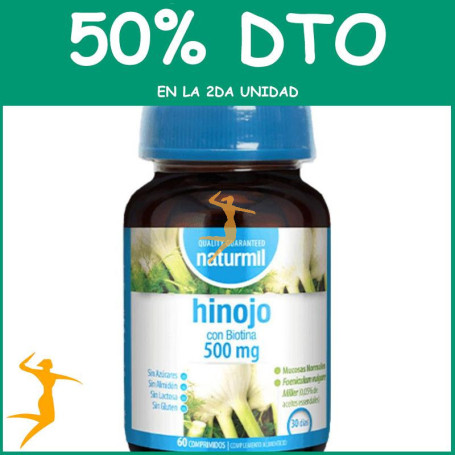 HINOJO CON BIOTINA 500MG 60 COMPRIMIDOS NATURMIL OFERTA 2 UD