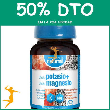 CITRATO DE POTASIO + CITRATO DE MAGNESIO 90 COMPRIMIDOS NATURMIL OFERTA 2 UD