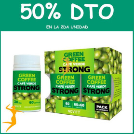 CAFÉ VERDE STRONG PACK ECONÓMICO 60+60 CÁPSULAS NOVITY OFERTA 2 UD