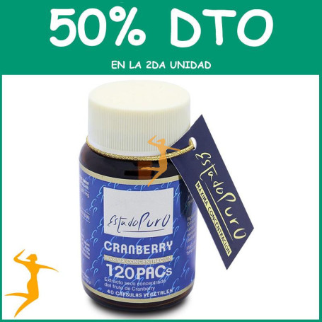 CRANBERRY 120PACS 40 CÁPSULAS ESTADO PURO OFERTA 2 UD