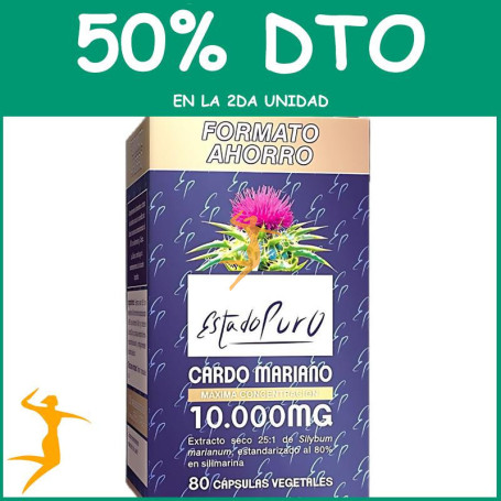 CARDO MARIANO 10.000 MG 80 CÁPSULAS VEGETALES ESTADO PURO - TONGIL OFERTA 2 UD