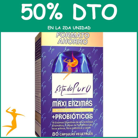 ESTADO PURO MAXI ENZIMAS CON PROBIOTICOS 80 CAP ESTADO PURO - TONGIL OFERTA 2 UD