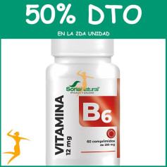 VITAMINA B6 LIBERACIÓN SOSTENIDA 60 COMPRIMIDOS SORIA NATURAL OFERTA 2 UD