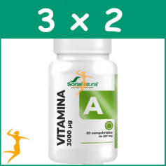 Pack 3x2 VITAMINA A LIBERACIÓN SOSTENIDA 60 COMPRIMIDOS SORIA NATURAL