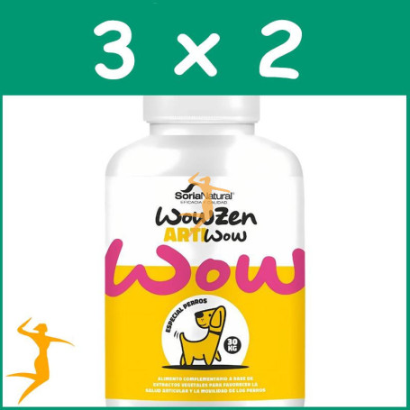 Pack 3x2 ARTIWOW PERROS 30KG 60 COMPRIMIDOS SORIA NATURAL