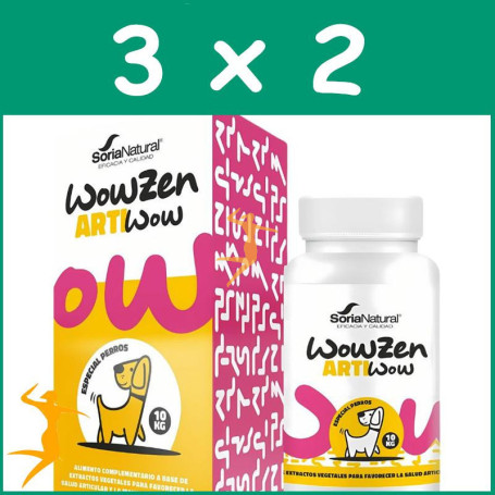 Pack 3x2 ARTIWOW PERROS 10KG 60 COMPRIMIDOS SORIA NATURAL