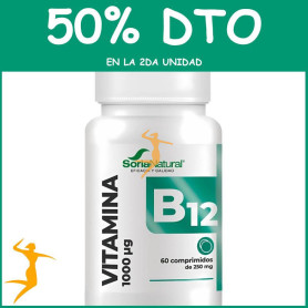 VITAMINA B12 LIBERACIÓN SOSTENIDA 60 COMPRIMIDOS SORIA NATURAL OFERTA 2 UD