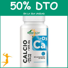 CALCIO+VIT D3 LIBERACIÓN SOSTENIDA 60 COMPRIMIDOS SORIA NATURAL OFERTA 2 UD