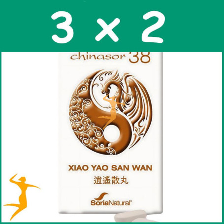 Pack 3x2 CHINASOR 38 XIAO YAO SAN WAN 30 COMPRIMIDOS SORIA NATURAL