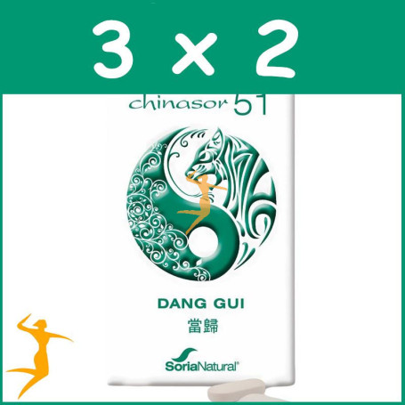 Pack 3x2 CHINASOR 51 DANG GUI 30 COMPRIMIDOS SORIA NATURAL