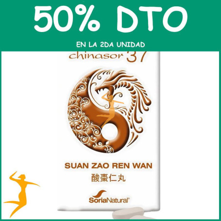 CHINASOR 37 SUAN ZAO REN WAN 30 COMPRIMIDOS SORIA NATURAL OFERTA 2 UD